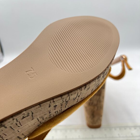 FOWT Khaki Peep Toe Slingback Platform Wedge High Heel Buckle Open Toe Sandals - Picture 6 of 8